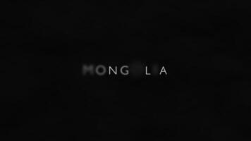 Animation text MONGOLIA in black background with atmospheric smoke video