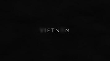 Animation text VIETNAM in black background with atmospheric smoke video
