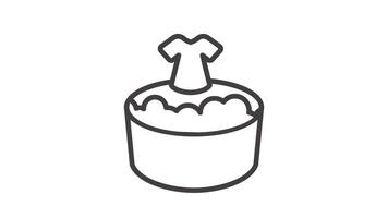 Animated tshirt being washed in a basin with lively bubbles video