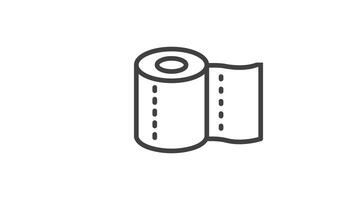 Animated a playful roll of toilet paper spins and unrolls video