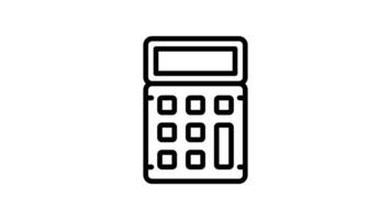 Animated black and white outline of a calculator displaying 101 video