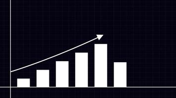 Graph chart with a upward arrow black background video