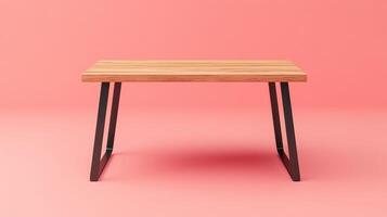 A Contemporary Wooden Desk with Metal Legs Perfect for Modern Home Offices and Creative Workspaces, Combining Style and Functionality in Design photo