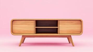 Contemporary Wooden TV Stand with Open Shelves Perfect for Modern Living Rooms, Combining Style and Functionality for Your Entertainment Needs photo