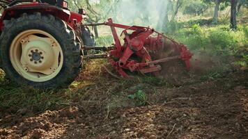 Tractor Working On The Ground And Preparing The Field video