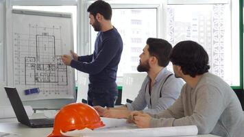 Dynamic architect team collaborates on building project video