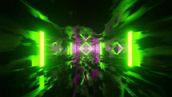 A purple and green abstract background with a triangles. Looped animation video