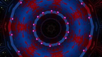 Very colorful looking object with lot of lights. Kaleidoscope VJ loop video