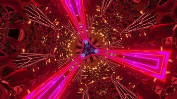 Red and purple abstract background with starburst. Kaleidoscope VJ loop video