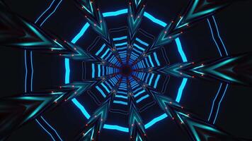 Blue and red kaleidoscope with black background. Kaleidoscope VJ loop video