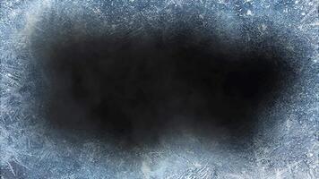 A black hole is shown in the middle of a blue ice surface video