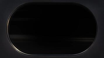 An airplane window with a black background video