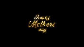 Happy mother's day golden text animation. Suitable for greeting cards, social media posts, web designs, and promotional materials for Mothers Day. video