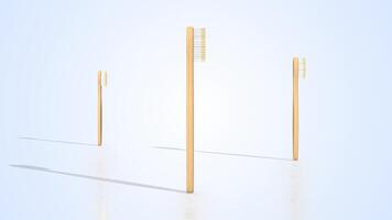 Toothbrushes on a Light Reflective Floor. Stylized Toothbrush 3D Animation. 4K video