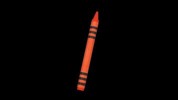 Crayon Rotating on a Transparent Background. Seamless Loop. 4K video