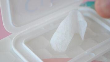Cleansing wipes demonstration in bright, colorful setting video