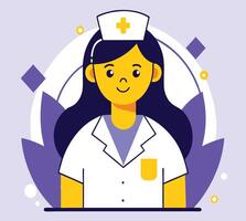 Smiling healthcare worker in uniform stands confidently, radiating positive energy with transparent background vector