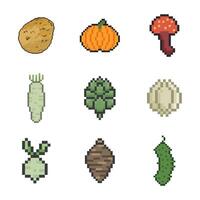 retro vegetable pixel vector