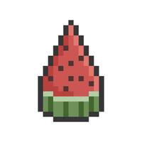 watermelon retro pixel art vector