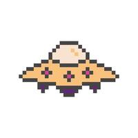 UFO spaceship pixel vector