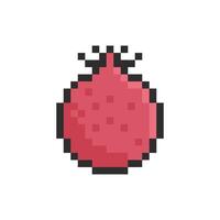 pomegranate pixel art vector