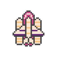 spaceship pixel art vector