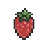 strawberry pixel art vector