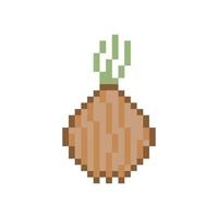 garlic retro pixel vector