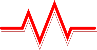 Red line heart pulse heartbeat cardiograph medical icon png
