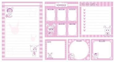 paper page design label with rabbit theme vector