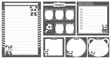 paper page design label with panda theme vector