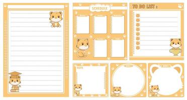 paper page design label with cat theme vector