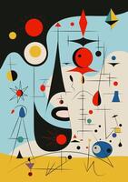 Surreal art illustration style. Abstract Painting with Geometric Shapes. vector