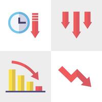 Illustration of a Decreasing Graph Icon. Stroke Editable vector