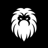 Thick Line Yeti Face Logo vector