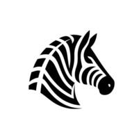 Vibrant Grayscale Zebra Head Logo vector
