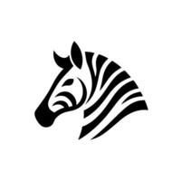 Monochrome Zebra Head Logo Style vector