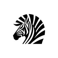 Sharp Geometric Zebra Head Logo vector