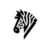 Geometric Zebra Head Logo Illustration vector