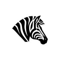 Grayscale Zebra Head Logo Icon vector