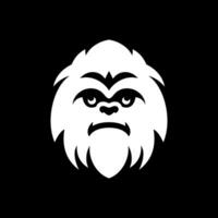 Creepy Yeti Face Silhouette Logo vector