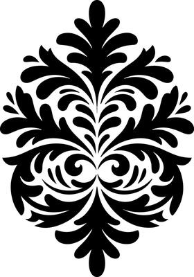 Elegant Symmetrical Black Ornamental Flourish Design