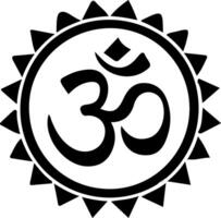 Intricate Black-and-White Om Symbol Collection vector