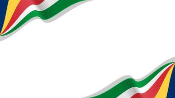 wavy Seychelles flag frame background with copy space for text. Seychelles national day vector