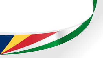 wavy Seychelles flag background with copy space for text. tropical beach trip vector