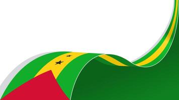 waving Sao Tome and Principe flag ribbon background with copy space for text. for national day vector