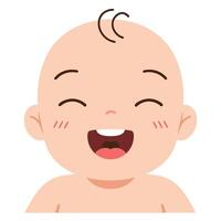Happy Baby with Joyful Expression and Cute Features Smiling Cheerfully in a Bright Cartoon Style vector