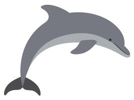 Playful Dolphin Icon in Grey Swimming in Blue Sea Water for Marine Themed Design Projects vector