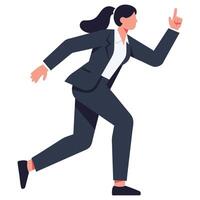 Businesswoman Running Toward Goal with Determination and Focus in a Dynamic Action Pose vector