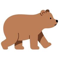 Adorable Cartoon Bear Walking in a Simple, Playful Style Perfect for Children's Design Projects vector